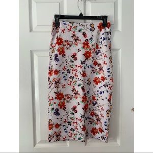 Express floral midi skirt
